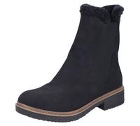 Winterboots RIEKER, Damen, Gr. 40, Warmfutter, schwarz, Elastischer Einsatz, Nubuklederimitat, unifarben, Basic, Schuhe Winterboots, Chelseaboots, Winterstiefelette, Blockabsatz, mit Innenreißverschlu