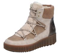 Winterboots RIEKER, Damen, Gr. 41, beige kombiniert, Lederimitat, Nubuklederimitat, Textil, Schuhe Winterboots, Schnürboots, Plateauboots, mit Warmfutter (83533930-41) beige kombiniert