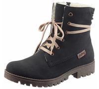 Winterboots RIEKER, Damen, Gr. 41, blau (nachtblau), Nubuklederimitat, unifarben, Schuhe Winterboots, Winterboots, Warmfutter, mit schaftumspielender Schnürung (618231-41) nachtblau