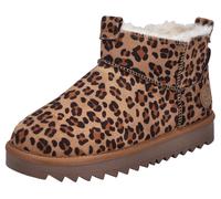 Winterboots RIEKER, Damen, Gr. 41, leo, Textil, Veloursleder, Schuhe Winterboots, Plateauboots, Schlupfboots, Winterstiefelette mit Warmfutter (99262068-41) leo