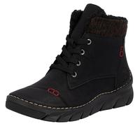 Winterboots RIEKER, Damen, Gr. 41, schwarz, braun, Nubuklederimitat, Textil, Schuhe Winterboots, Schnürboots, Stiefelette, Casual-Boots mit softem Schaftrand (83716039-41) schwarz, braun