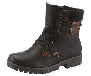 Winterboots RIEKER, Damen, Gr. 41, schwarz, Lederimitat, Schuhe Winterboots, Winterstiefelette, Schnürstiefelette, Boots mit Tex-Ausstattung (61947337-41) schwarz