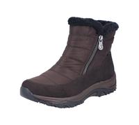 Winterboots RIEKER, Damen, Gr. 41, Warmfutter, braun (dunkelbraun), Lederimitat, Textil, unifarben, Schuhe Winterboots, Winterstiefelette, Snowboots mit Reißverschlüsse und Warmfutter (63171945-41) du