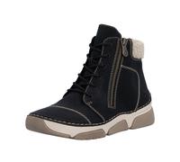Winterboots RIEKER, Damen, Gr. 41, Warmfutter, schwarz, Lederimitat, Textil, Schuhe Winterboots, Schnürboots, Stiefelette, Casual-Boots mit Reißverschluss außen (72873147-41) schwarz
