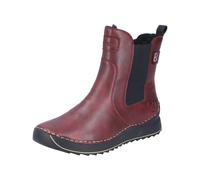Winterboots RIEKER, Damen, Gr. 41, Warmfutter, weinrot, Elastischer Einsatz, Lederimitat, Schuhe Winterboots, Keilboots, Stiefelette mit Profilsohle und Stretcheinsatz (18171152-41) weinrot