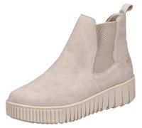 Winterboots RIEKER, Damen, Gr. 42, beige (hellbeige), Lederimitat, unifarben, Schuhe Winterboots, Chelseaboots, Plateausneaker, Stiefelette, Reißverschluss und Stretch (92038623-42)