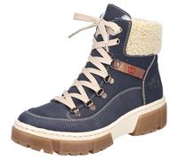 Rieker Damen Schnürstiefeletten X8638, Frauen Stiefeletten, lose Einlage,halbstiefel,Kurzstiefel,uebergangsschuhe,blau (14),42 EU / 8 UK