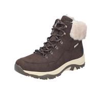 Winterboots RIEKER, Damen, Gr. 43, braun (dunkelbraun), Nubuklederimitat, Textil, Basic, Schuhe Winterboots, Schnürboots, Stiefelette mit TEX-Membran und Warmfutter (92215251-43) dunkelbraun