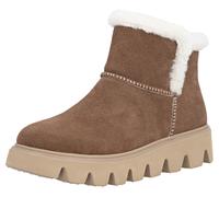 Winterboots RIEKER EVOLUTION, Damen, Gr. 41, braun (braun, beige), Textil, Veloursleder, Schuhe, Plateaustiefel, Schlupfschuh mit Innenreißverschluss (71621229-41) braun, beige