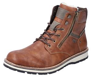 Winterboots RIEKER, Herren, Gr. 40, braun, Nubuklederimitat, Schuhe Winterboots, mit komfortabler Rieker TEX-Ausstattung, Freizeitschuh, Schnürschuh (43685547-40) braun