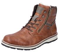 Winterboots RIEKER, Herren, Gr. 41, braun, Nubuklederimitat, Schuhe Winterboots, mit komfortabler Rieker TEX-Ausstattung, Freizeitschuh, Schnürschuh (43685547-41)