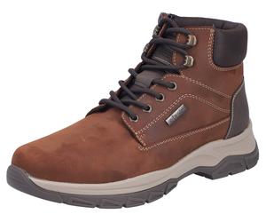 Winterboots RIEKER, Herren, Gr. 41, nussbraun, dunkelbraun, Lederimitat, Nubukleder, Schuhe Winterboots, Schnürboots, Stiefelette, Outdoorboots mit Innenreißverschluss (46787903-41) nussbraun, dunkelb