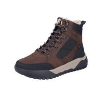 Winterboots RIEKER, Herren, Gr. 42, Schurwolle, dunkelbraun, schwarz, Nubukleder, Textil, Schuhe Winterboots, Outdoorboots, Schnürboots mit wassersabweisender TEX-Membran (49484001-42) dunkelbraun, sc