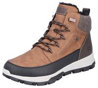 Winterboots RIEKER, Herren, Gr. 43, braun (braun, kombiniert), Lederimitat, Textil, Schuhe Winterboots, mit wasserabweisender Rieker-TEX-Ausstattung, Topseller (60638128-43) braun, kombiniert