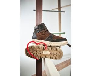 Winterboots RIEKER, Herren, Gr. 43, braun (dunkelbraun kombiniert), Leder, Lederimitat, Textil, Schuhe Winterboots, Sneaker, Schnürboots - 150 Jahre RIEKER Jubiläumsartikel (52153924-43) dunkelbraun k