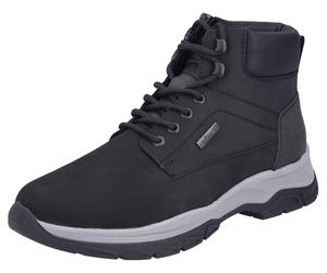 Winterboots RIEKER, Herren, Gr. 43, schwarz, Lederimitat, Nubukleder, unifarben, Schuhe Winterboots, Schnürboots, Stiefelette, Outdoorboots mit Innenreißverschluss (95738432-43) schwarz