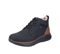 Winterboots RIEKER, Herren, Gr. 43, Warmfutter, schwarz (schwarz, braun), Lederimitat, unifarben mit Farbeinsatz, Schuhe Winterboots, Schnürboots, High Top Sneaker mit wasserabweisender riekerTEX-Memb