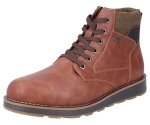 Winterboots RIEKER, Herren, Gr. 45, braun (cognac, dunkelbraun), Lederimitat, Textil, Schuhe Winterboots, Schnürboots, Schaftrandpolsterung, mit riekerTEX-Membran (52370121-45) cognac, dunkelbraun