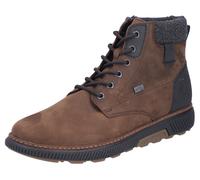Winterboots RIEKER, Herren, Gr. 45, schwarz (braun, schwarz), Lederimitat, Nubukleder, Textil, unifarben mit Farbeinsatz, Schuhe Winterboots, High Top Sneaker, Schnürstiefelette mit TEX-Membran, schma