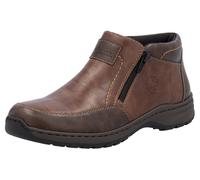 Winterboots RIEKER, Herren, Gr. 46, braun (dunkelbraun), Lederimitat, Schuhe Winterboots, Winterstiefelette, Halbschuh mit beidseitigen Reißverschlüssen (84558608-46) dunkelbraun