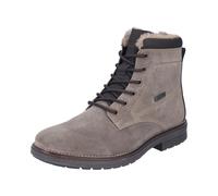 Winterboots RIEKER, Herren, Gr. 47, Lammfell, taupe, dunkelbraun, Veloursleder, unifarben mit Farbeinsatz, Schuhe Winterboots, Schnürboots, Winterstiefelette mit wasserabweisender riekerTEX-Membran (3