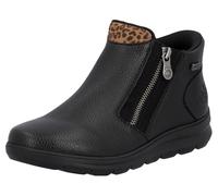 Winterboots RIEKER "Ready2GO", Damen, Gr. 38, schwarz (schwarz, leo), Lederimitat, Basic, Schuhe Winterboots, Stiefelette, Casualboots mit seitlichem Reißverschluss und TEX-Membran, Topseller (9725890