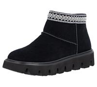 Winterboots RIEKER SPORT, Damen, Gr. 37, schwarz, Veloursleder, ethno, Schuhe Winterboots, Plateauboots, Stiefelette mit Textileinfass im Ethno-Look (50578240-37)