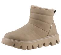 Winterboots RIEKER SPORT, Damen, Gr. 41, braun (camelfarben), Nubukleder, unifarben, Schuhe Winterboots, Schlupfboots, Stiefelette mit herausnehmbarer Soft-Einlage (67454262-41) camelfarben