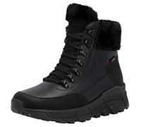 Winterboots RIEKER SPORT, Damen, Gr. 42, schwarz, Leder, Nubuklederimitat, Textil, unifarben, Schuhe Winterboots, Schnürboots, Plateauboots, mit wasserabweisender TEX-Membrane (23187963-42) schwarz