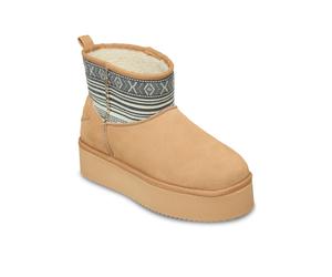 Winterboots ROXY "Asevak", Damen, Gr. 7(37), natural, Obermaterial: 65% Veloursleder, 35% Textil / Futter: 100% Kunstpelz / Laufsohle: 100% Moosgummi., Schuhe Winterboots (44501031-7) natural