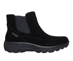 Winterboots SKECHERS "EASY GOING-CASUAL ICON", Damen, Gr. 41, schwarz (schwarz unifarben), Veloursleder, Schuhe Winterboots, Stiefelette mit Warmfutter, Skechers Hands Free Slip-ins mit Stretch (82917