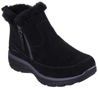 Winterboots SKECHERS "EASY GOING-COOL ZIP", Damen, Gr. 35, schwarz, Leder, Textil, unifarben, Schuhe Winterboots, Winterschuh, Reißverschlussstiefel mit 3M Scotchgard-Imprägnierung (13417441-35) schwa
