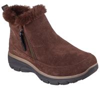Winterboots SKECHERS "EASY GOING-COOL ZIP", Damen, Gr. 37, braun (dunkelbraun), Leder, Textil, Schuhe Winterboots, Winterschuh, Reißverschlussstiefel mit 3M Scotchgard-Imprägnierung (79960216-37) dunk