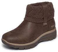 Winterboots SKECHERS "EASY GOING-", Damen, Gr. 38, braun (dunkelbraun), Lederimitat, Textil, Schuhe Winterboots, Winterstiefelette, Boots mit Strickeinsatz am Schaft (42974349-38) dunkelbraun