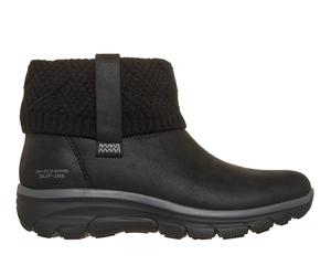 Winterboots SKECHERS "EASY GOING-", Damen, Gr. 38, schwarz, Lederimitat, Textil, Schuhe Winterboots, Winterstiefelette, Boots mit Strickeinsatz am Schaft (43210808-38) schwarz