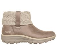 Winterboots SKECHERS "EASY GOING-", Damen, Gr. 40, beige (taupe, hellbraun), Lederimitat, Textil, Schuhe Winterboots, Winterstiefelette, Boots mit Strickeinsatz am Schaft (71645221-40) taupe, hellbrau
