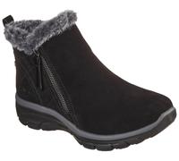 Winterboots SKECHERS "EASY GOING - HIGH ZIP", Damen, Gr. 35, schwarz, Textil, Veloursleder, Schuhe Winterboots, Winterschuh mit Fellimitatkragen (74660747-35) schwarz