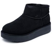 Skechers Winterstiefeletten Keep Cozy, Damen, Veloursleder, Plateausohle, Schwarz Gr.37