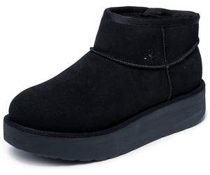 Winterboots SKECHERS "KEEP COZY", Damen, Gr. 41, Warmfutter, schwarz (schwarz, uni), Veloursleder, Schuhe Winterboots, Snowboots, Schlupfstiefel mit Plateausohle (52293653-41) schwarz, uni