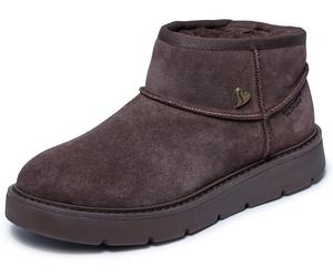 Winterboots SKECHERS "KEEPSAKES COZY-COZY MINI", Damen, Gr. 37, dunkelbraun, Veloursleder, Schuhe Winterboots, Snowboots, Schlupfstiefel mit Plateausohle (17725360-37) dunkelbraun