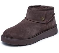 Winterboots SKECHERS "KEEPSAKES COZY-COZY MINI", Herren, Gr. 37, dunkelbraun, Veloursleder, Schuhe Winterboots, Snowboots, Schlupfstiefel mit Plateausohle (17725360-37) dunkelbraun