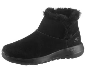 Winterboots SKECHERS "On the Go Joy - Bundle Up", Damen, Gr. 36, schwarz, Veloursleder, Schuhe Winterboots, Snowboots mit Fellimitat-Besatz (25704004-36) schwarz