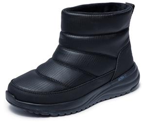 Winterboots SKECHERS "ON-THE-GO STELLAR", Damen, Gr. 37, schwarz, uni, Lederimitat, Schuhe Winterboots, Snowboots mit gestepptem Schaft (34853316-37) schwarz, uni