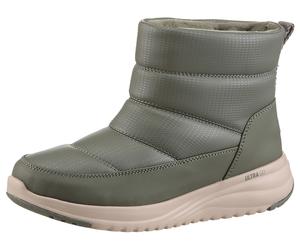 Winterboots SKECHERS "ON-THE-GO STELLAR", Damen, Gr. 41, grün (olivgrün), Lederimitat, Schuhe Winterboots, Snowboots mit gestepptem Schaft (40834352-41) olivgrün