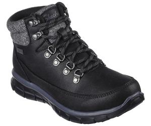 Winterboots SKECHERS "SYNERGY-COOL SEEKER", Damen, Gr. 37, schwarz, Textil, unifarben mit Farbeinsatz, Schuhe Winterboots, Trekkingschuh, Winterstiefel mit rutschhemmender Laufsohle (67474169-37) schw