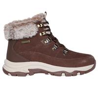 Winterboots SKECHERS "TREGO-SNOW WORRIES", Damen, Gr. 35, dunkelbraun, Veloursleder, Schuhe Winterboots, Schnürboots, Schnürstiefelette mit TEX (56180714-35) dunkelbraun