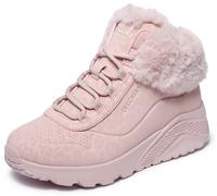 Winterboots SKECHERS "UNO LITE", Mädchen, Gr. 35, rosa (hellrosa), Lederimitat, Fellimitat, animal-print, Schuhe Winterboots, Schnürboots mit Reißverschluss, Größenschablone zum Download (29382050-35)
