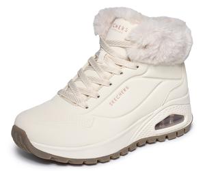 Winterboots SKECHERS "UNO RUGGED-", Damen, Gr. 40, beige (sanftes weiß), Lederimitat, Schuhe Winterboots, Winterstiefelette, High-Top-Sneaker mit SkechAir Luftkissensohle (61508325-40) sanftes weiß