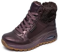 Winterboots SKECHERS "UNO RUGGED - GALACTIC HEIGHTS", Damen, Gr. 40, aubergine, Lederimitat, metallic, Schuhe Winterboots, Schnürboots, Sneaker mit Keilabsatz (50688856-40)