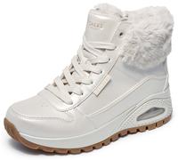 Winterboots SKECHERS "UNO RUGGED - GALACTIC HEIGHTS", Damen, Gr. 41, sanftes weiß, Lederimitat, metallic, Schuhe Winterboots, Schnürboots, Sneaker mit Keilabsatz (61478702-41) sanftes weiß